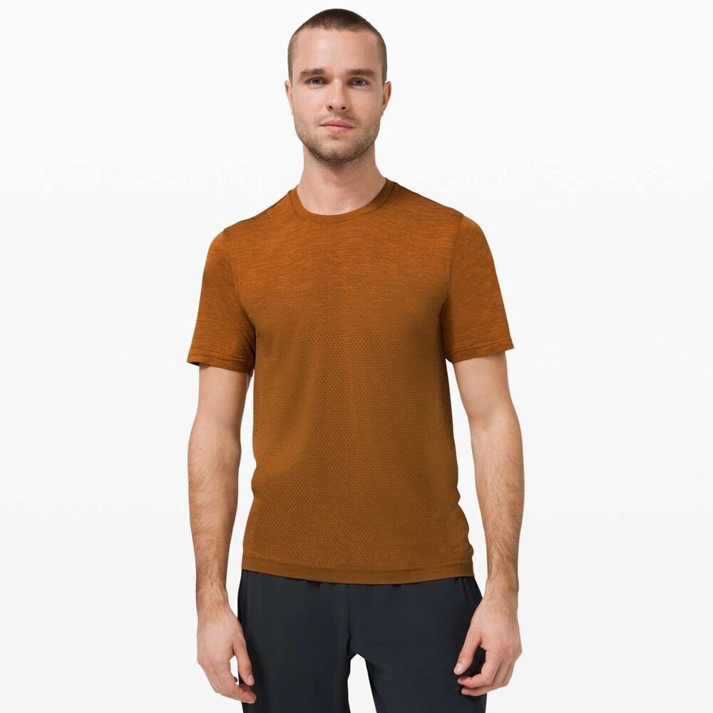 LULULEMON Metal Vent Breathe Short Sleeve Magma /‎ Sequoia Size Large